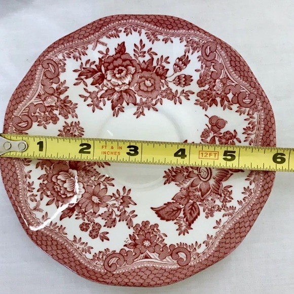 Red Staffordshire Floral Chintz Cup & Saucer - Picture 5 of 5